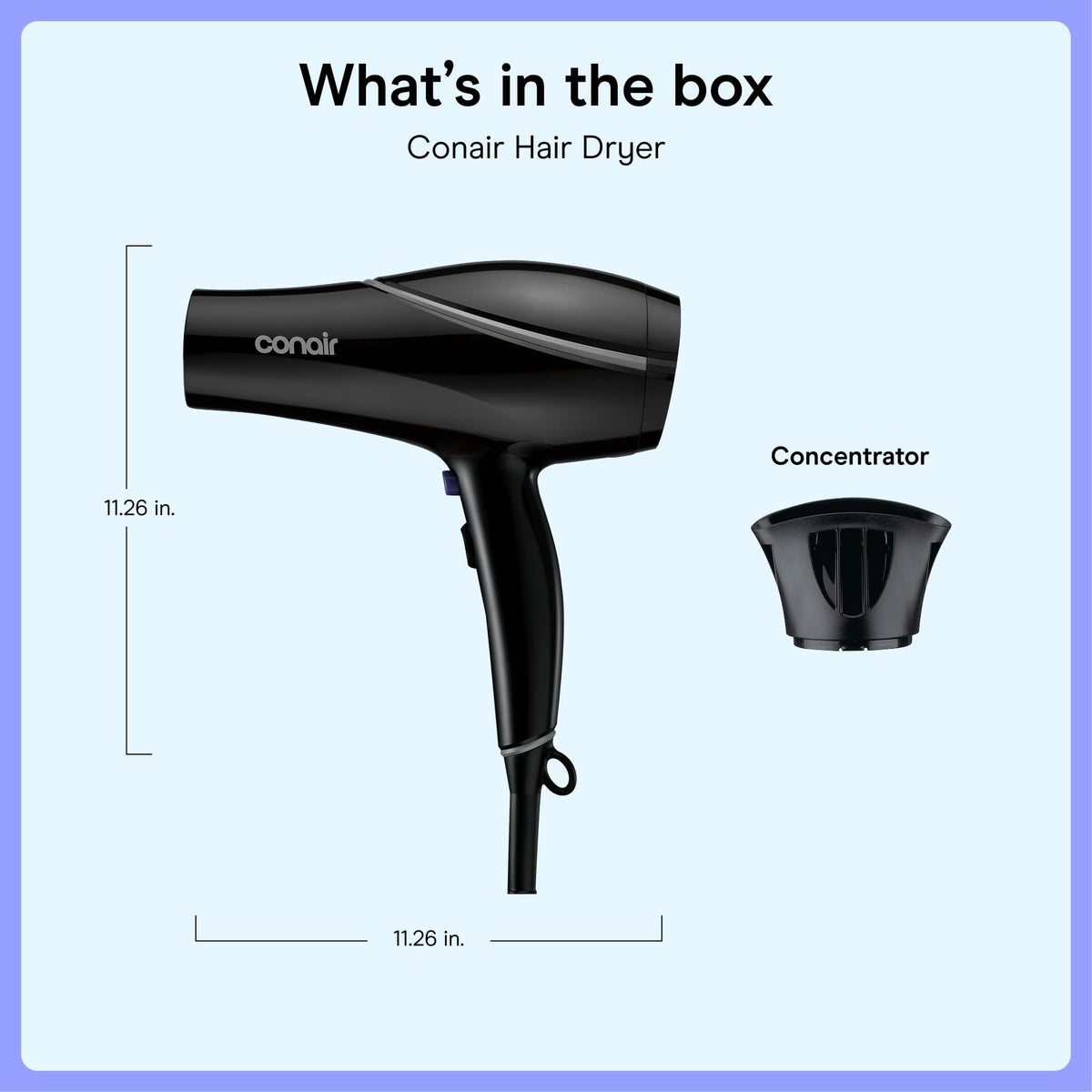 Conair dryer used with round brush for smoother, shinier blowouts