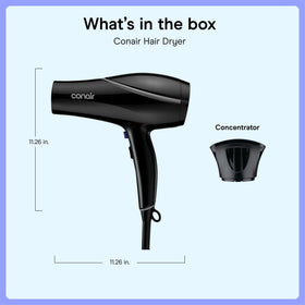 Conair dryer used with round brush for smoother, shinier blowouts