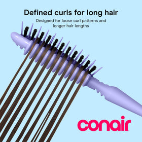 Conair close-up of mixed bristles gliding without snagging to protect curls