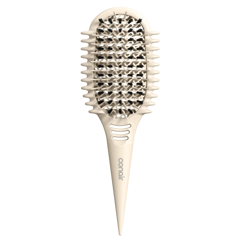 Conair Curl Define Pro front view showing brush shape and ergonomic grip for comfortable styling