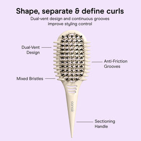 Conair Curl Define Pro sectioning handle used to separate hair for precise styling