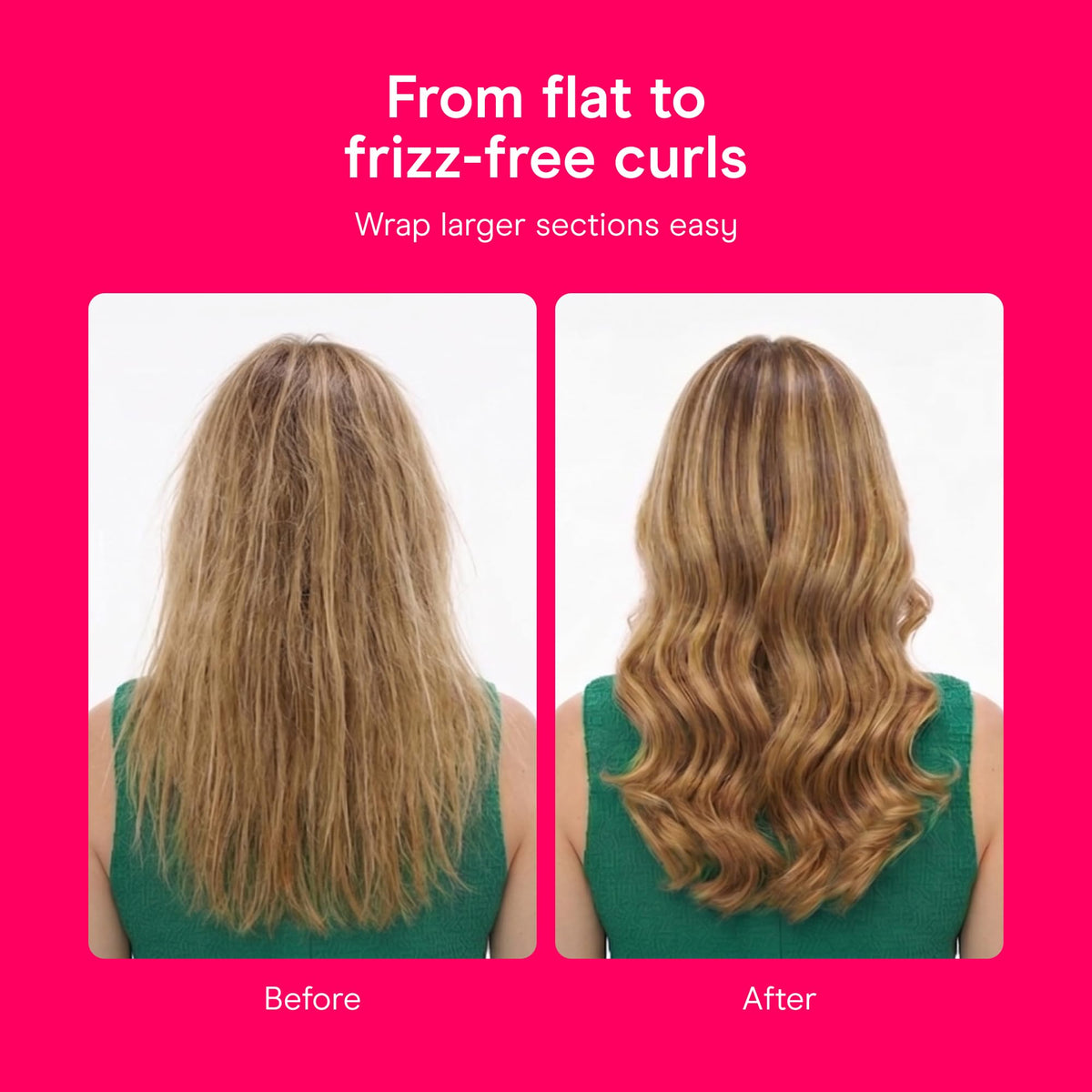 Conair curling iron in use on long hair for quicker full-head styling