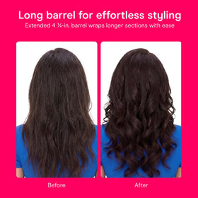 Conair curling iron held in hand to show scale for comfortable handling