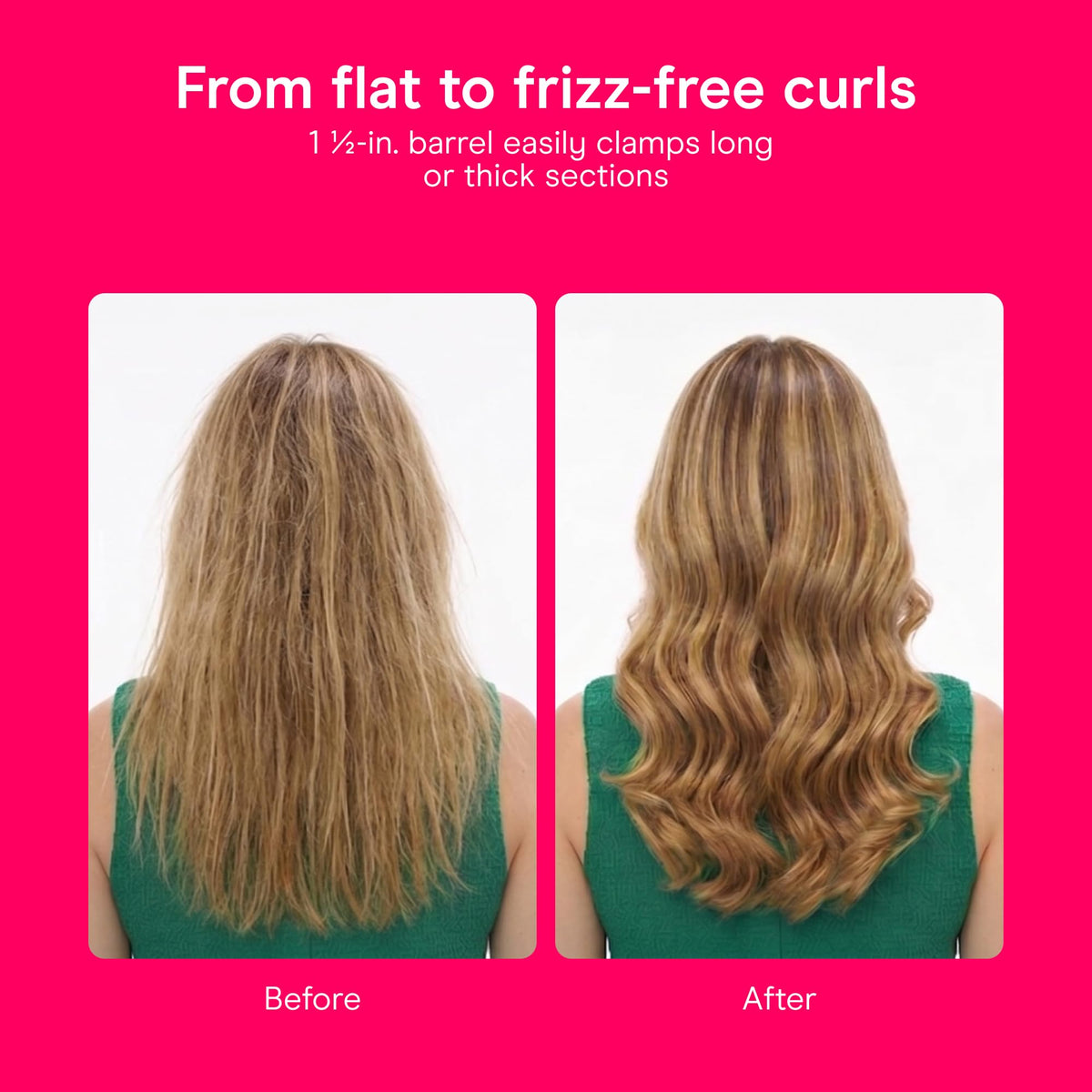 Conair curling iron styling long hair to soft waves for polished volume