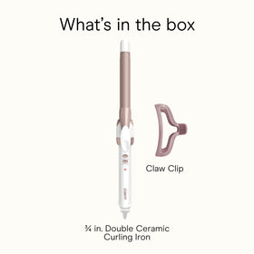 Conair curling iron next to ruler showing compact 3/4-inch barrel size benefit