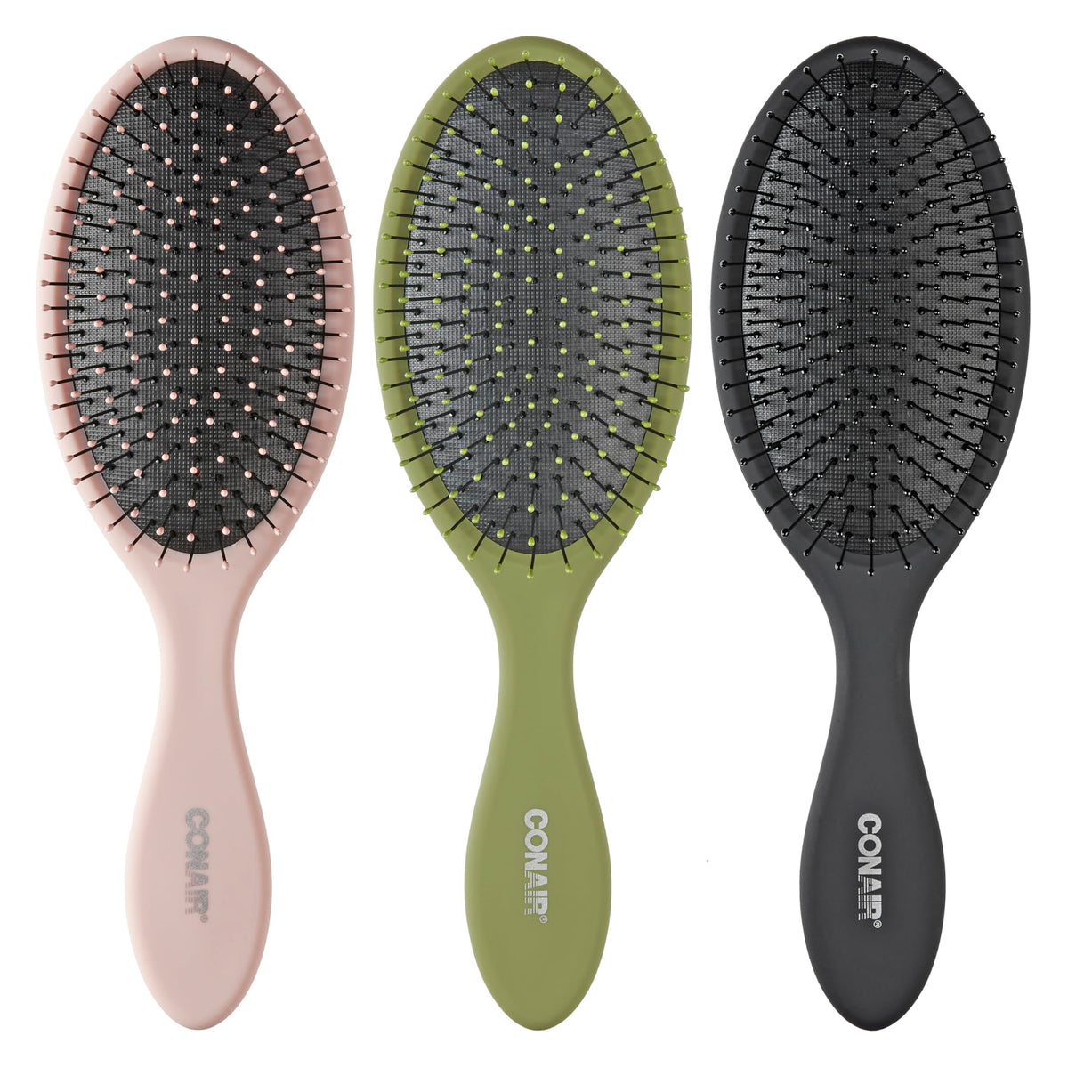 Conair detangler front packaging showing three-color set and benefits