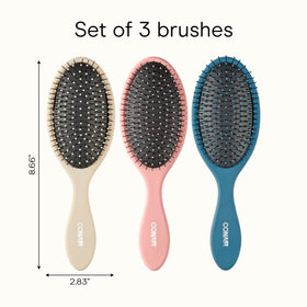 Conair detangler size comparison in hand showing compact, portable design