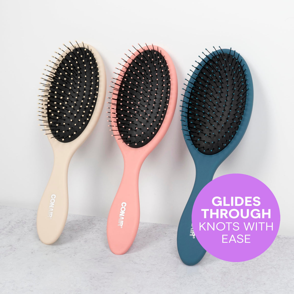 Conair detangler three colors arrangement offering color-coded convenience