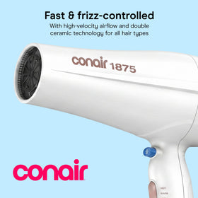 Conair dryer with diffuser attached defining curls and enhancing bounce and texture
