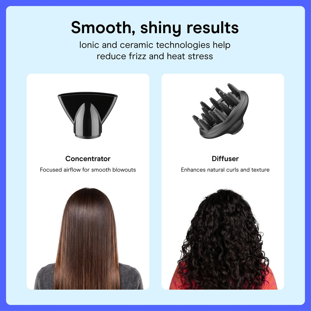 Conair diffuser attachment on dryer to enhance natural curls