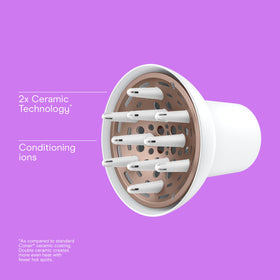 Conair diffuser double ceramic bowl closeup for even heat distribution