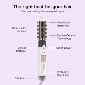 Conair double ceramic close-up of ceramic barrel for even heat distribution
