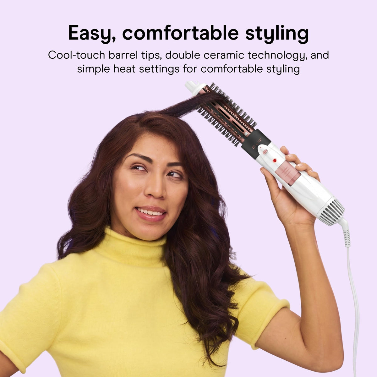 Conair double ceramic cool-tip detail for safer, more comfortable control