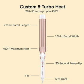 Conair double ceramic curling iron in use wrapping long hair to create loose waves and added volume