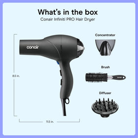 Conair dryer handle and six-foot cord close-up for comfortable reach