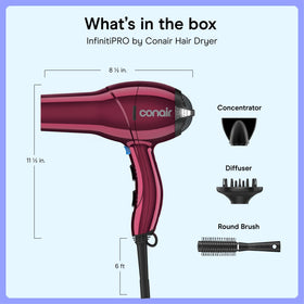 Conair dryer in use creating a smooth blowout with fast drying benefits