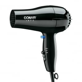 Conair hairdryer in use with round brush showing smooth, fast styling benefit