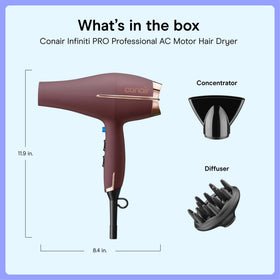 Conair dryer held in hand to show lightweight, comfortable handling