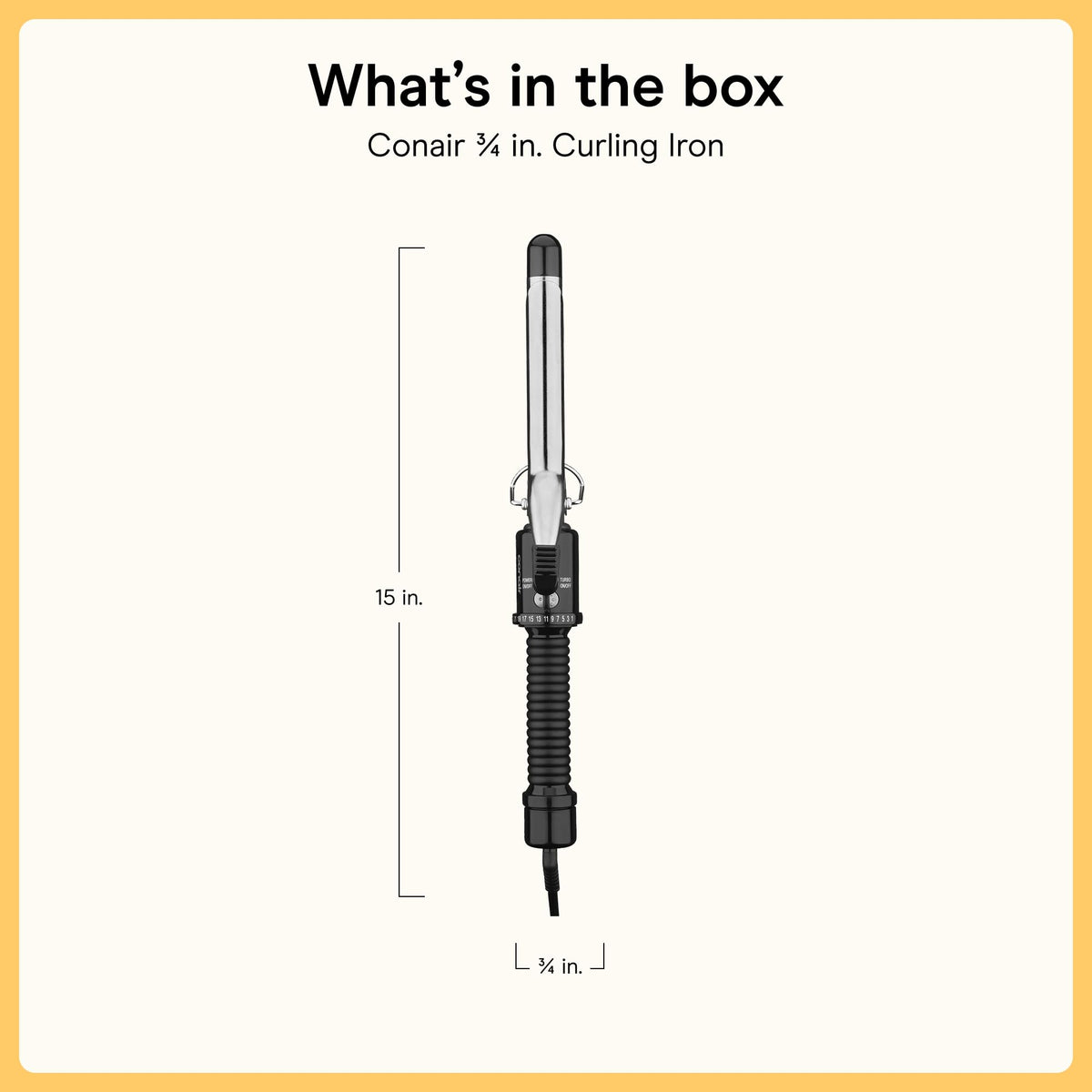 Conair curling iron dual-voltage label for travel convenience and safety
