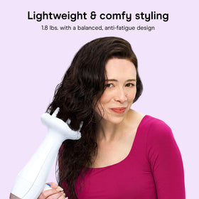 Conair ergonomic handle side profile designed to reduce arm and hand fatigue