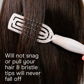Conair flexi head bristle detail demonstrating flexible contact and gentle massage