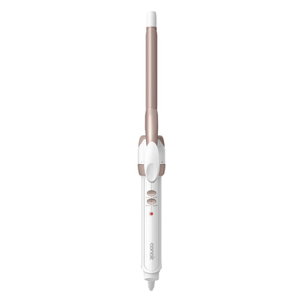 Conair front view of curling iron showing compact barrel and ergonomic handle for precise styling