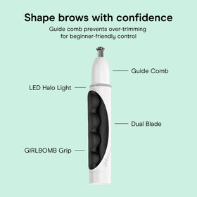 Conair GIRLBOMB blade guard detail demonstrating safety and nick-free cutting