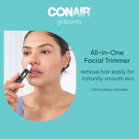 Conair GIRLBOMB kit staged in bathroom for quick travel-ready grooming