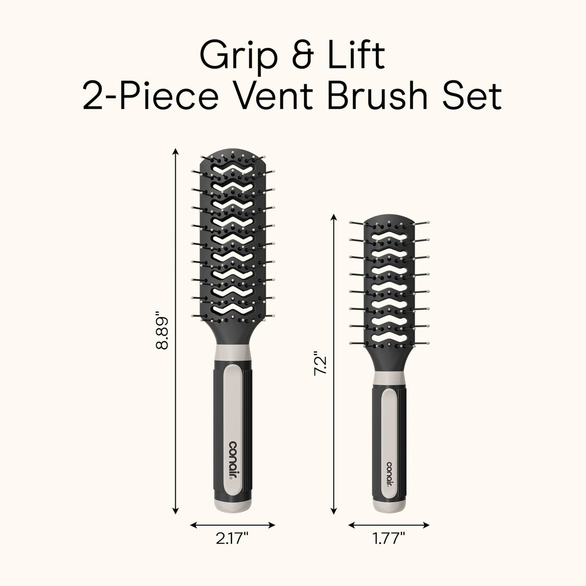 Conair brushes on bathroom counter showing everyday styling use