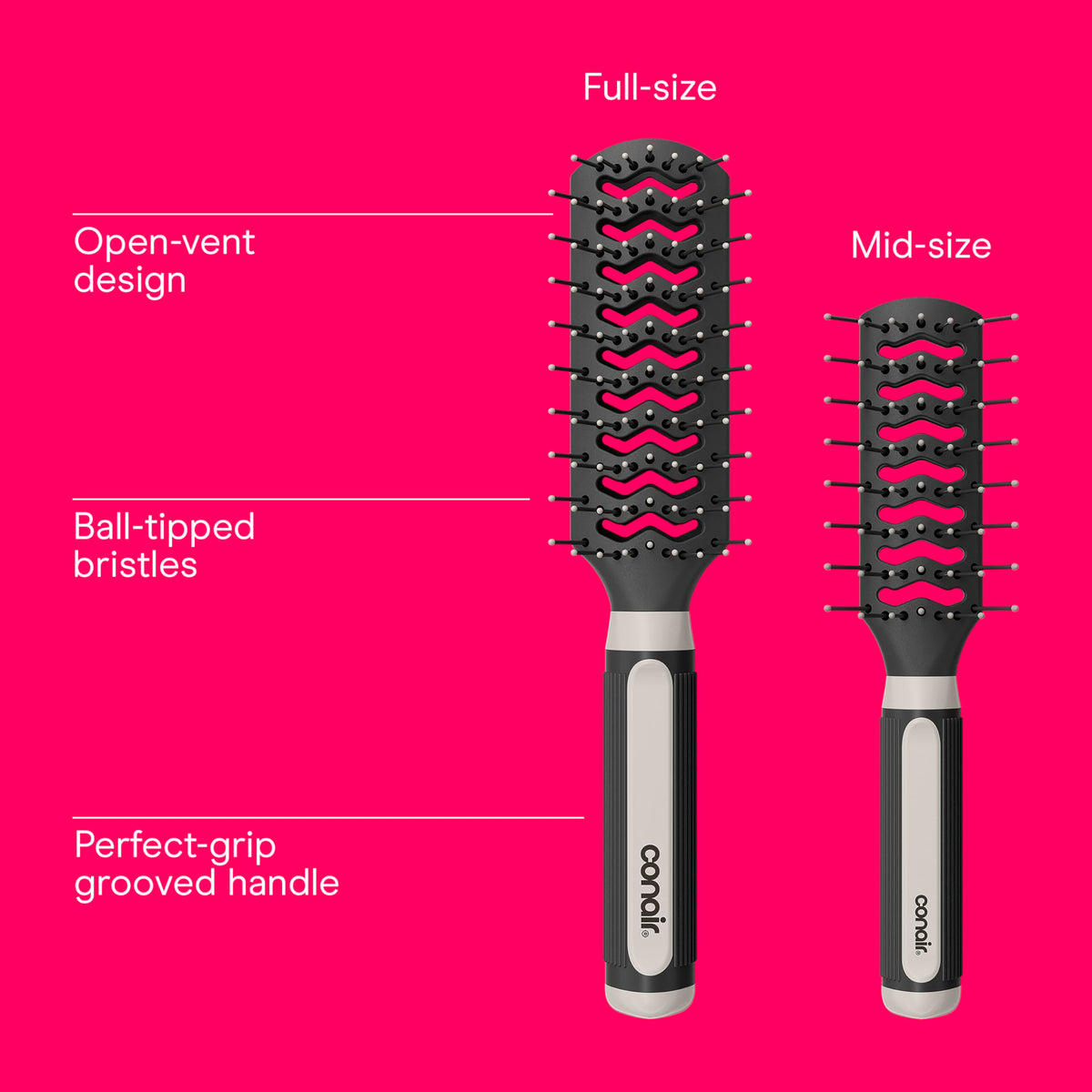 Conair mid-size brush close-up showing precision shaping benefit
