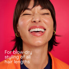 Conair brush styling with blowdryer showing lifted, voluminous results