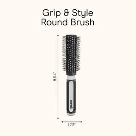 Conair grip & style packaging label showing brand and features for shopper clarity