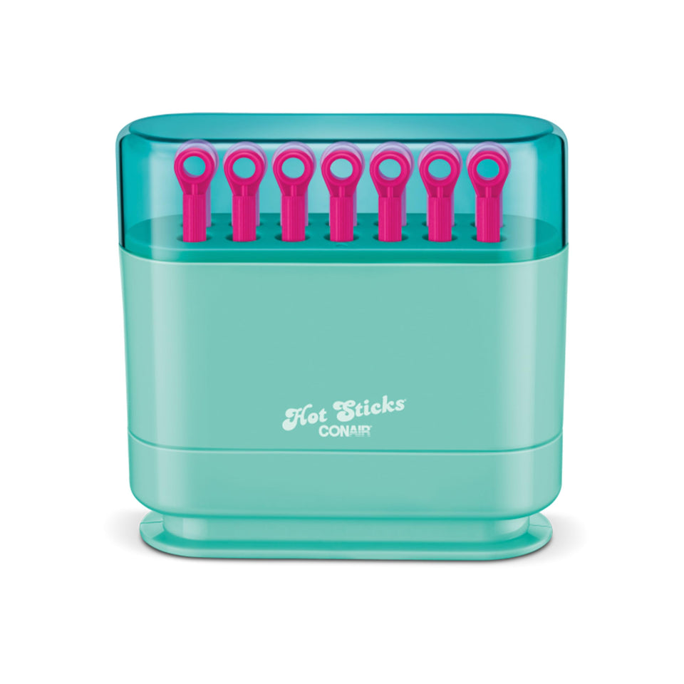 Conair front view of 14 hot rollers kit showing quick styling benefits