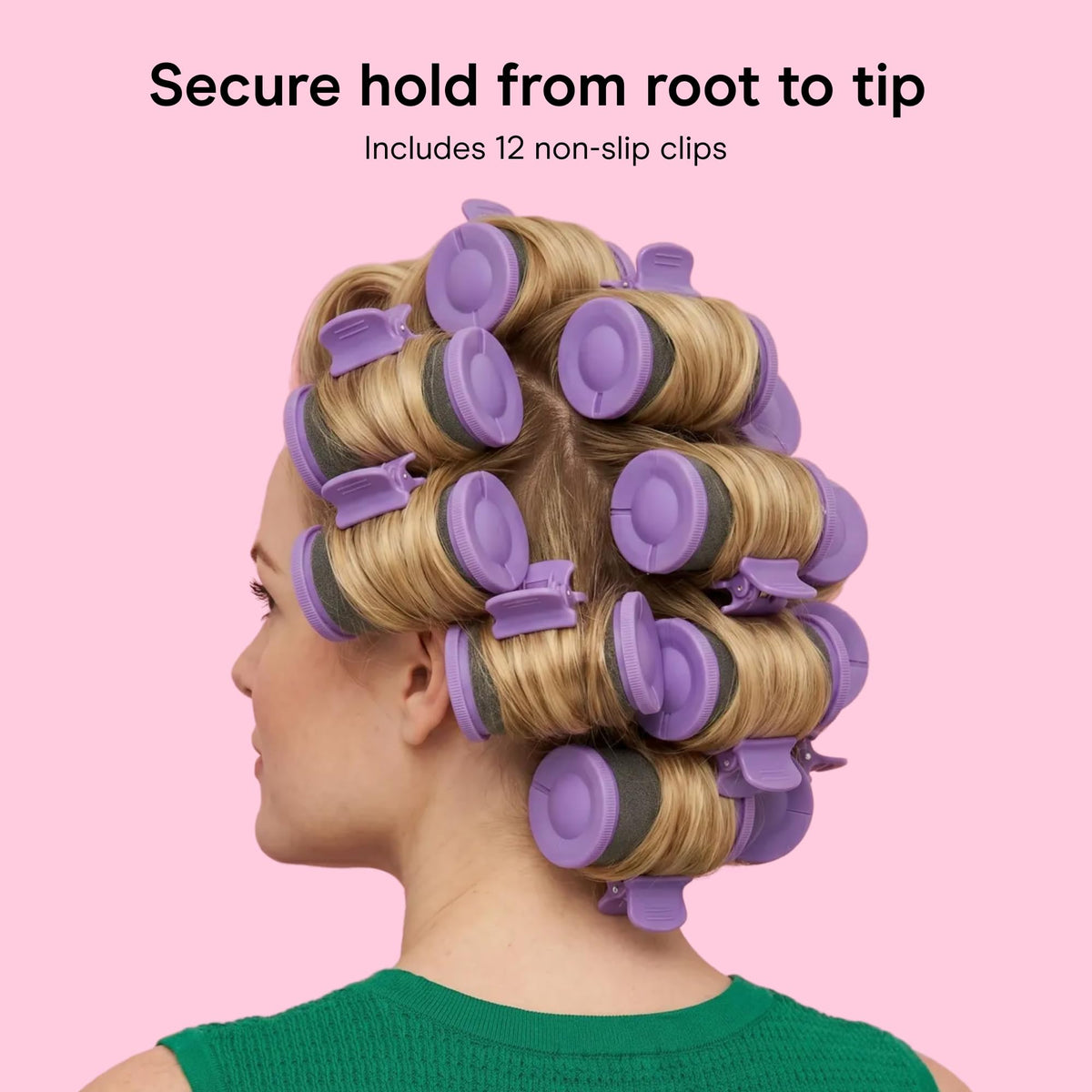 Conair hot rollers in use on model creating voluminous curls quickly