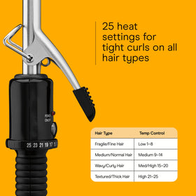 Conair curling hair in use creating defined small curls for long-lasting style