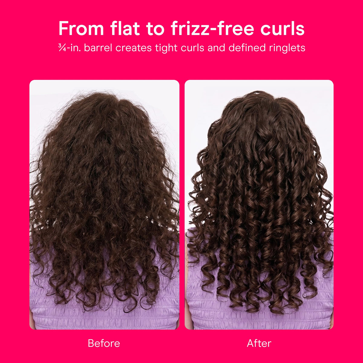 Conair curling iron used on short hair to create tight spiral curls quickly