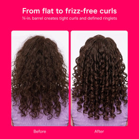 Conair curling iron used on short hair to create tight spiral curls quickly