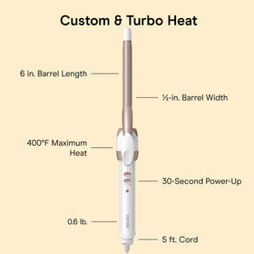 Conair in use on short hair demonstrating tight ringlets and accurate root-to-tip control