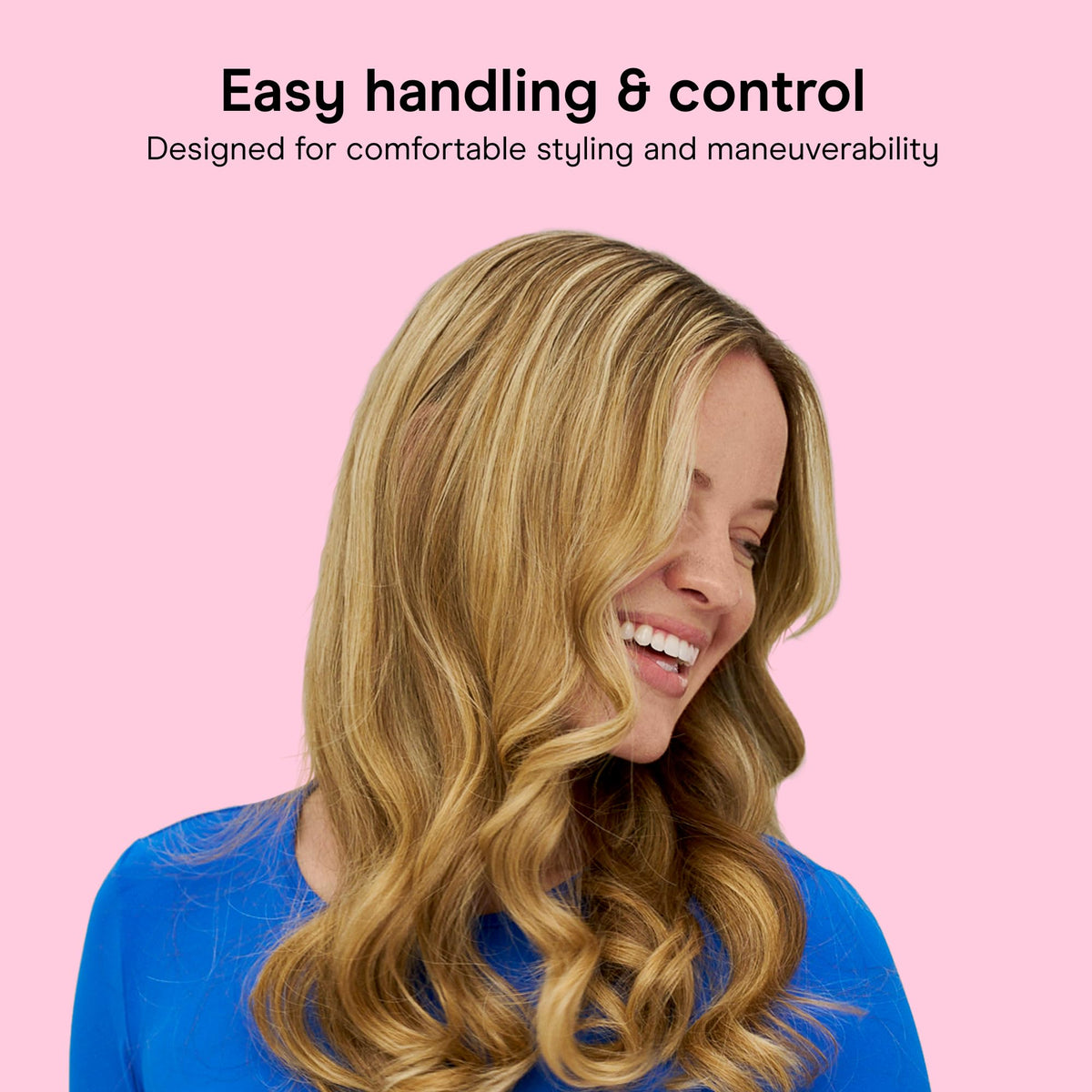 Conair in-use styling on short hair demonstrating ease of creating tight curls