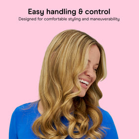 Conair in-use styling on short hair demonstrating ease of creating tight curls