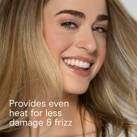 Conair in use on medium hair demonstrating drying and curling in one step for time savings