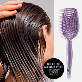 Conair brush detangling wet hair with minimal pulling and breakage