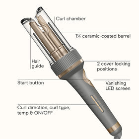 Conair InfinitiPro close-up of 1.25-inch ceramic barrel for smooth, even heating and big curls