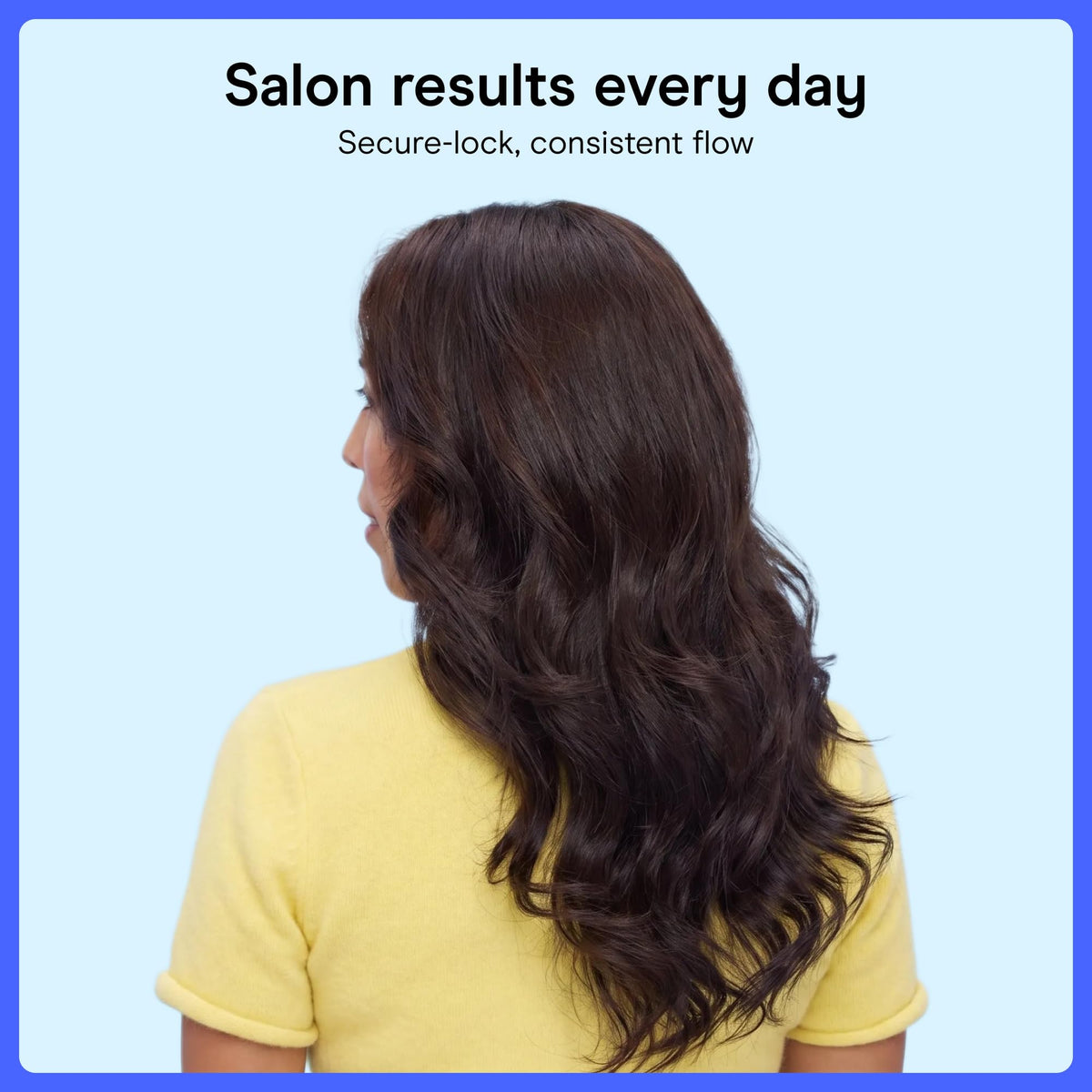 Conair InfinitiPRO in use on long hair demonstrating faster drying and salon-style results