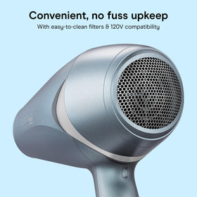 Conair InfinitiPRO shown in hand to display lightweight one-pound comfort during styling