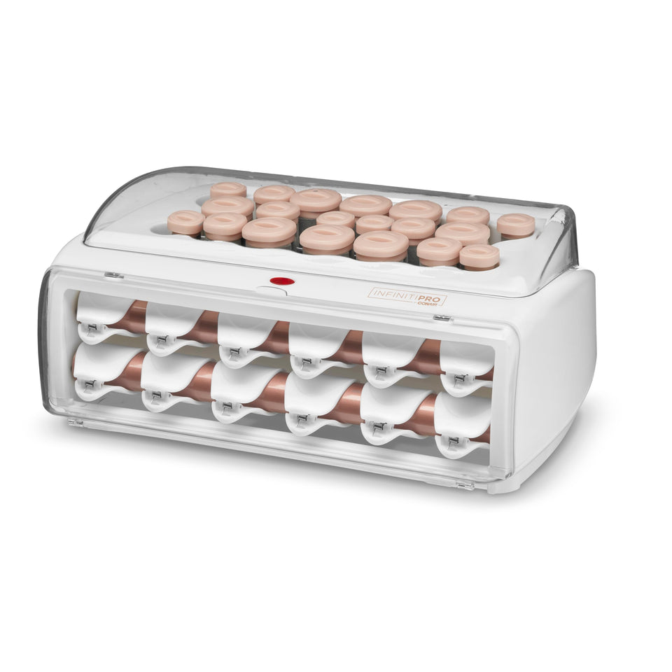Conair INFINITI PRO front view showing full 20-piece kit and base for easy styling