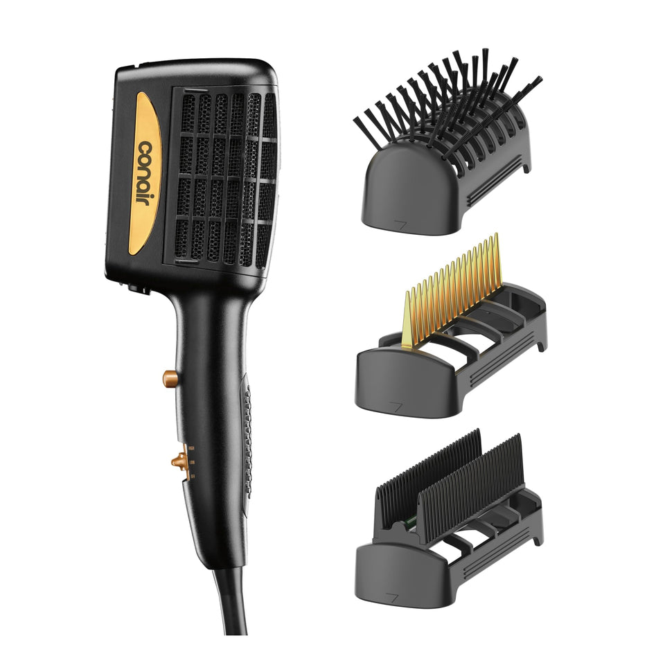 Conair INFINITIPRO front view showing product and attachments for versatile styling