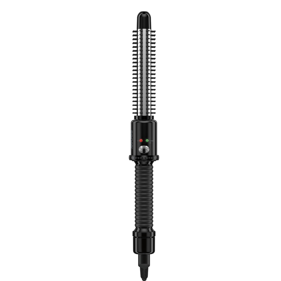 Conair instant heat front view showing sleek brush and barrel for fast curl styling