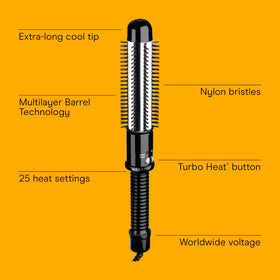 Conair barrel close-up highlighting metal alloy for even heat distribution