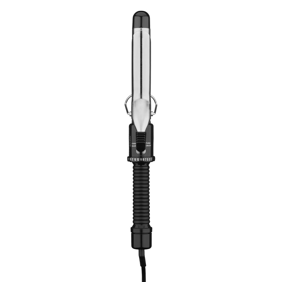 Conair front view of curling iron showing sleek design and quick styling benefit